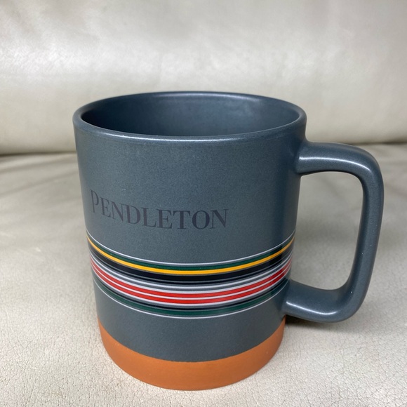Pendleton National Parks 18oz Coffee Mug Striped Blue Blanket Stoneware Cup Gray - Picture 6 of 6